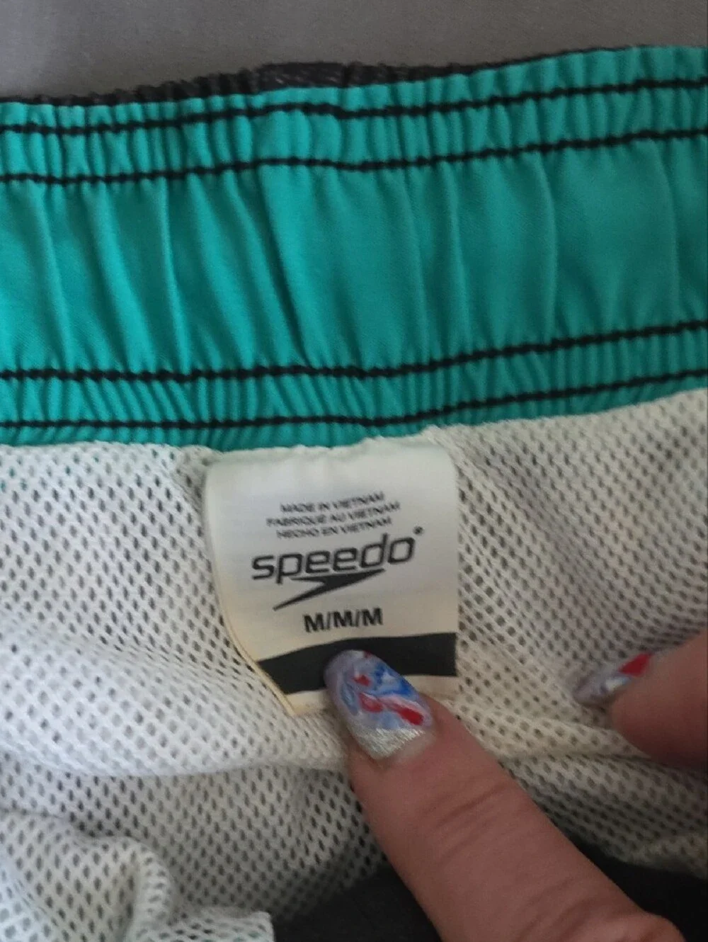 Speedo Teal Swim Briefs with Black Waistband Stripes